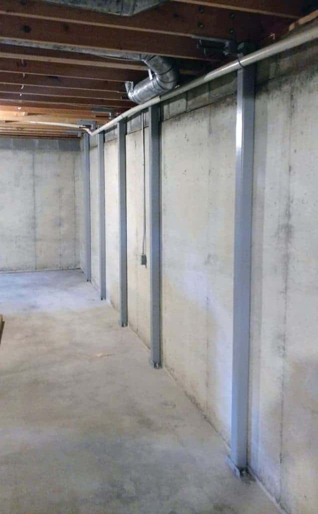 Steel Beam Basement wall brace