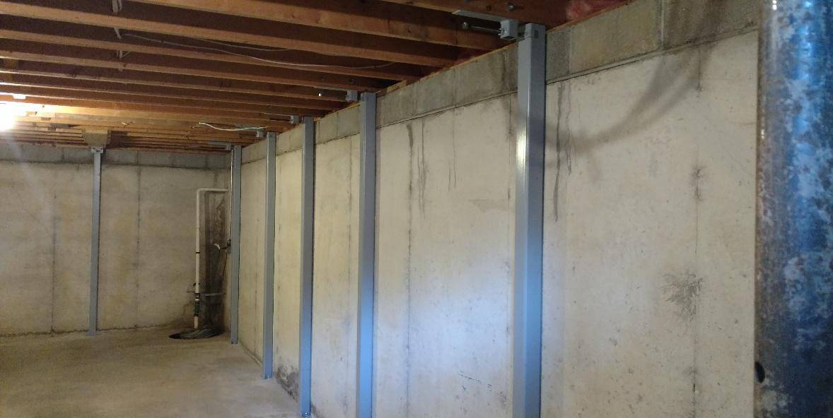 Stable Brace Bowing Basement Wall Repair - Forever Foundation Repair